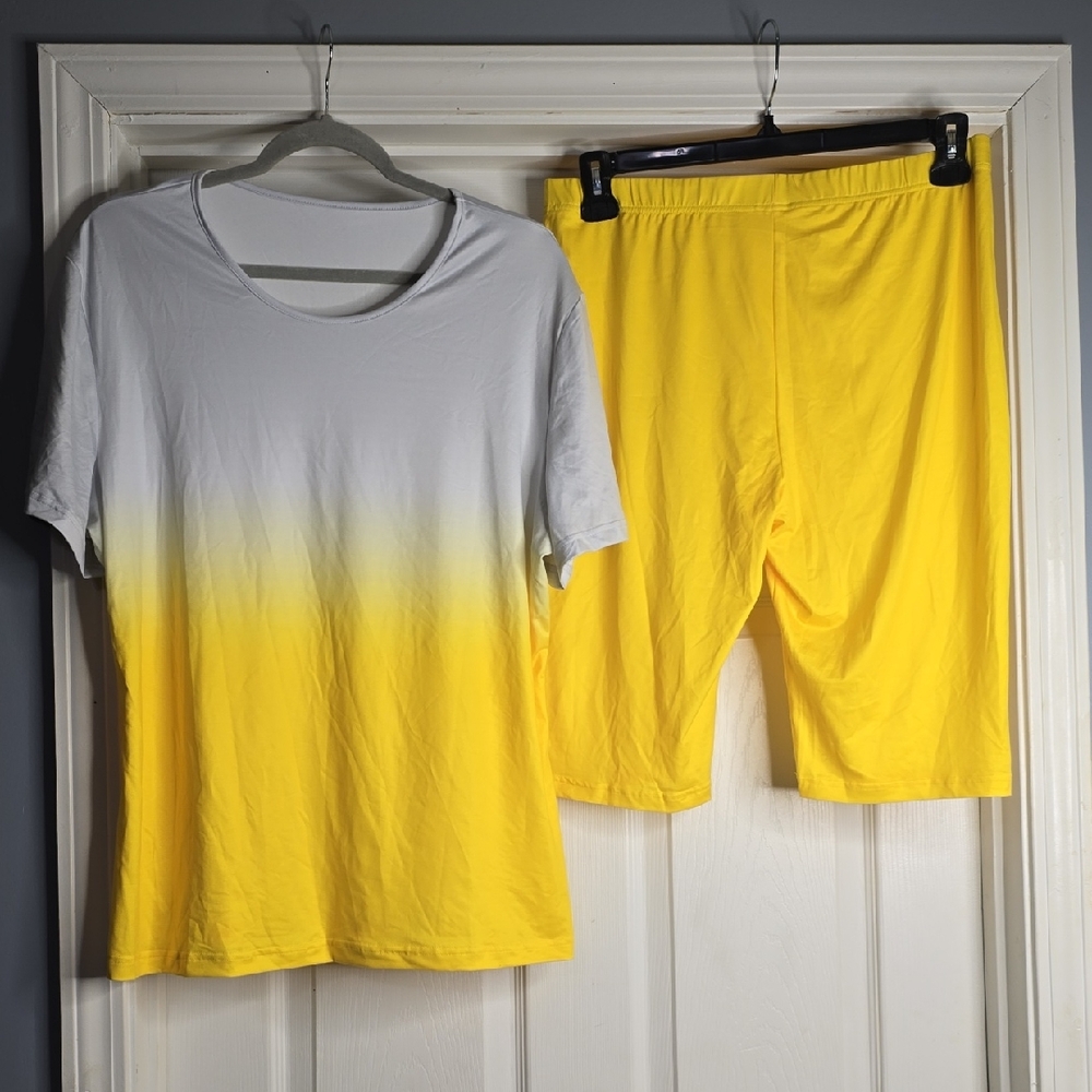 Women's Yellow Ombre Bike Shorts - Brand Unspecified